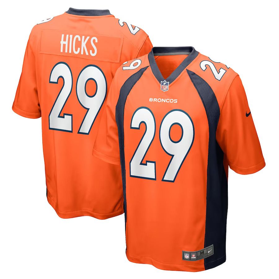 Men Denver Broncos #29 Faion Hicks Nike Orange Game Player NFL Jersey